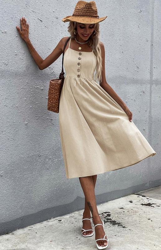 Cotton Midi Dress - Curated by tt