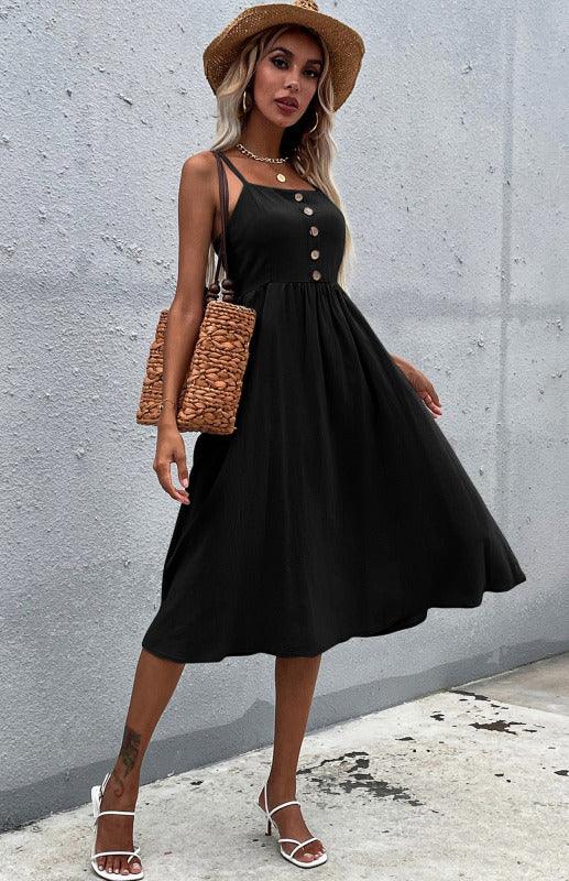 Cotton Midi Dress - Curated by tt