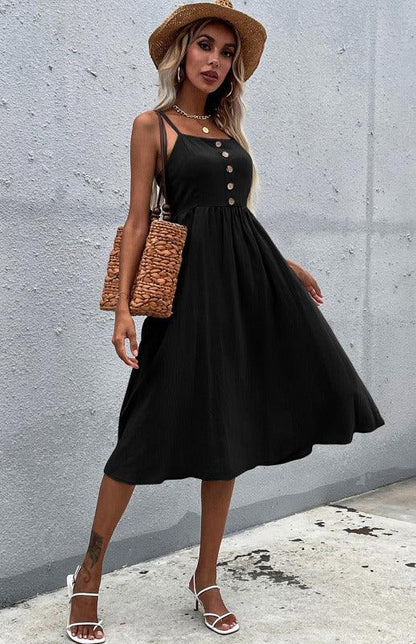 Cotton Midi Dress - Curated by tt