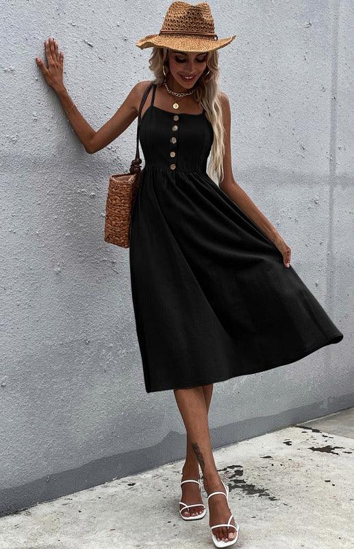 Cotton Midi Dress - Curated by tt