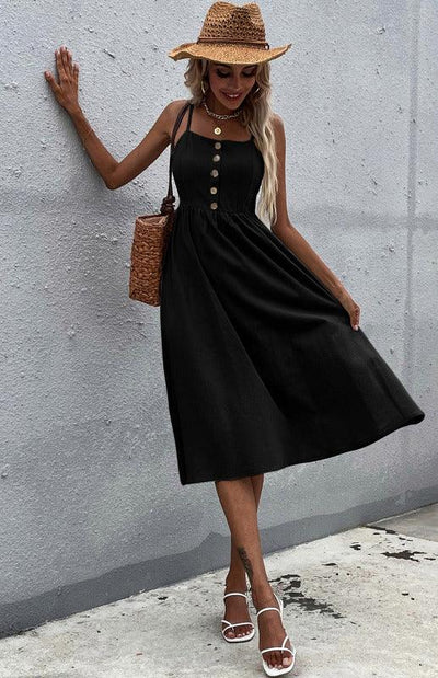 Cotton Midi Dress - Curated by tt