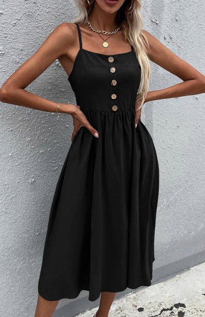 Cotton Midi Dress - Curated by tt