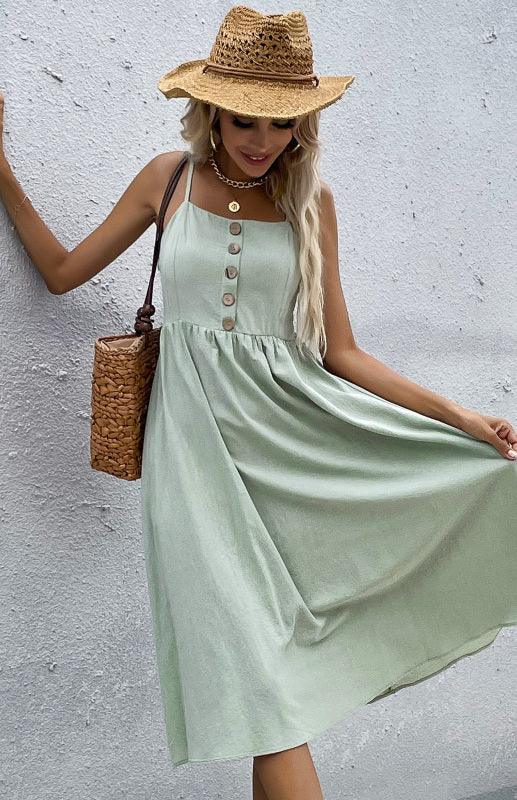 Cotton Midi Dress - Curated by tt