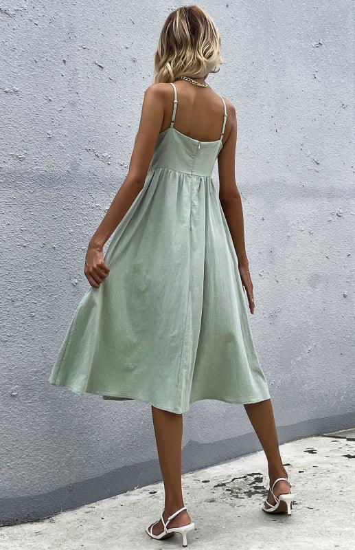 Cotton Midi Dress - Curated by tt