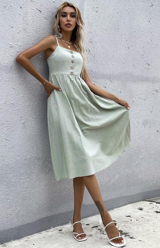 Cotton Midi Dress - Curated by tt