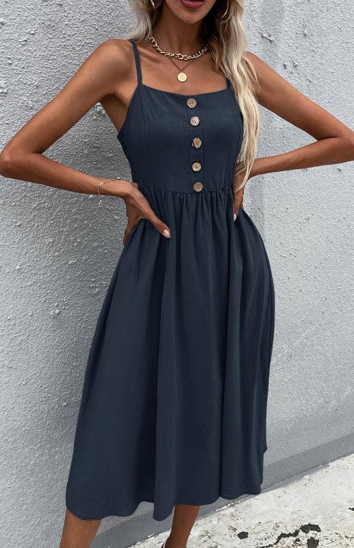 Cotton Midi Dress - Curated by tt