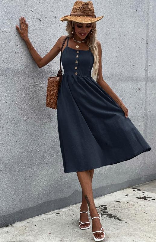 Cotton Midi Dress - Curated by tt