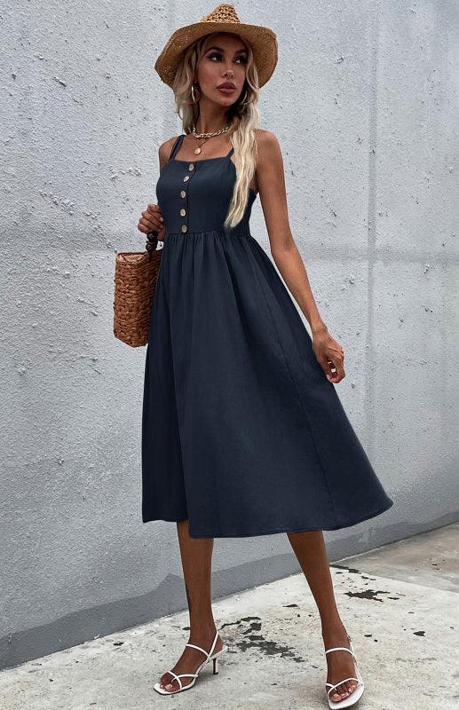 Cotton Midi Dress - Curated by tt