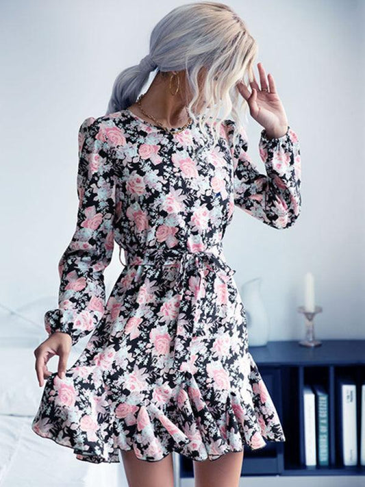 LS Floral Whimsical Dress - Curated by tt