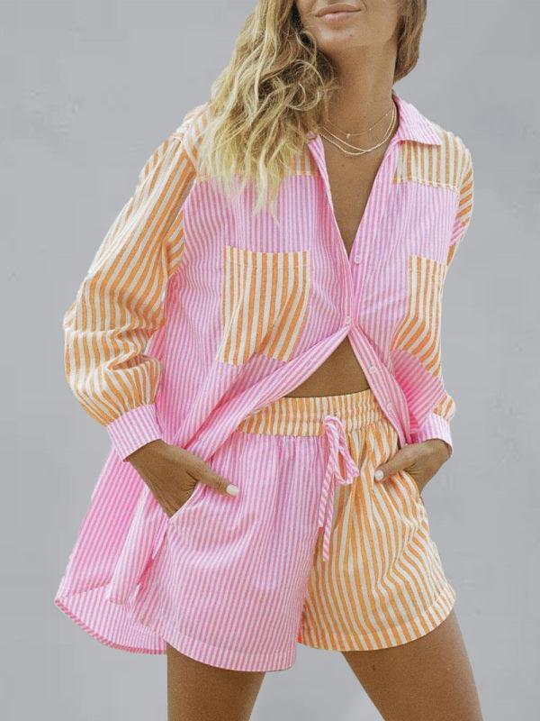 Beach Striped Two-Piece Set - Curated by tt
