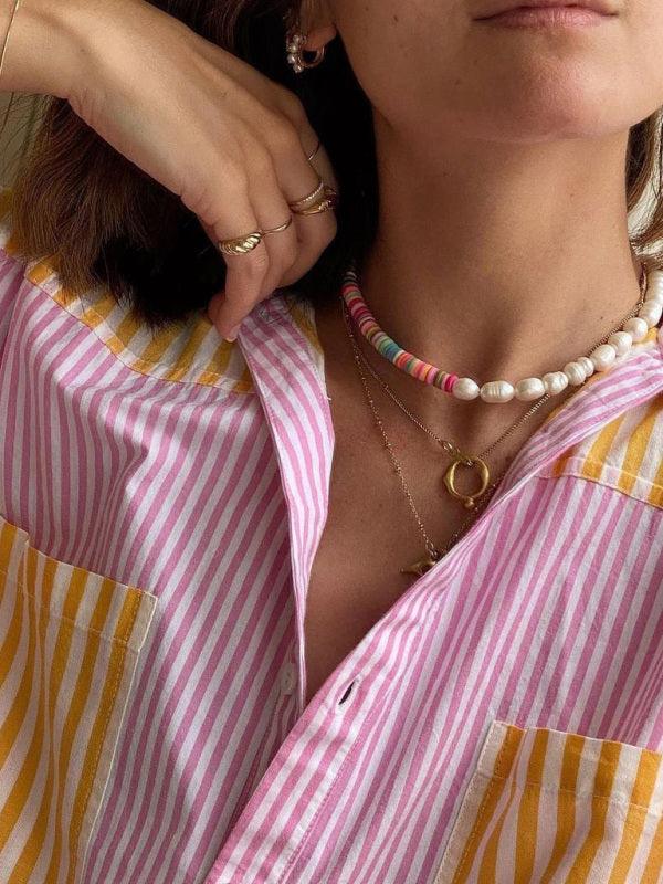 Beach Striped Two-Piece Set - Curated by tt