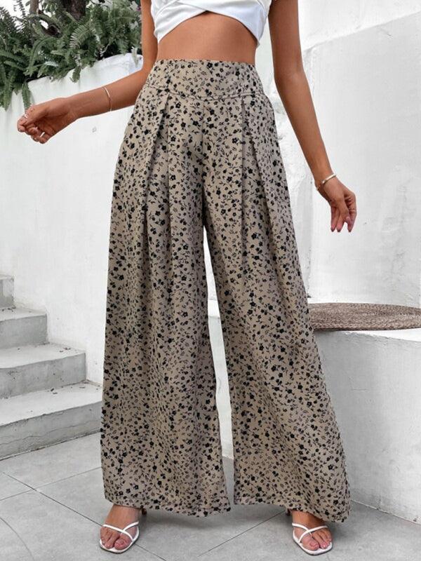 Loose High Waist Drape Wide Pants - Curated by tt