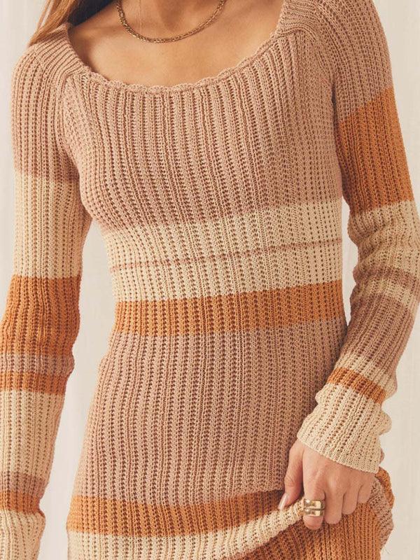 Off-the-shoulder LS Knit Cover-up - Curated by tt