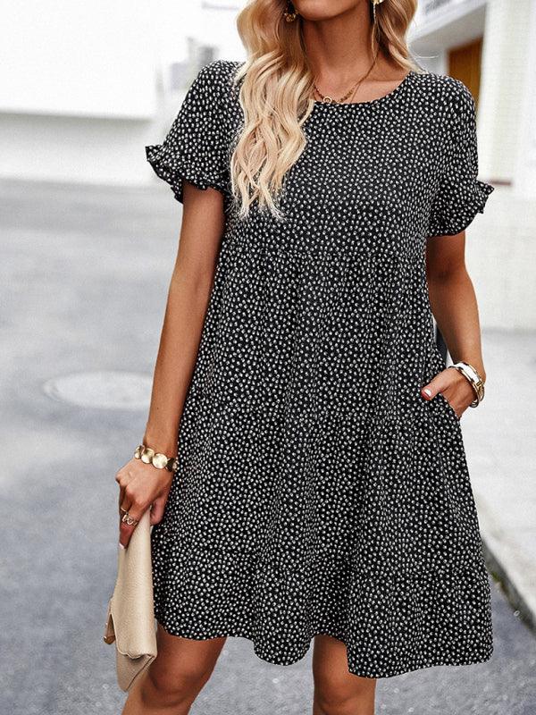 Relaxed Loose Resort Print Layered Dress - Curated by tt