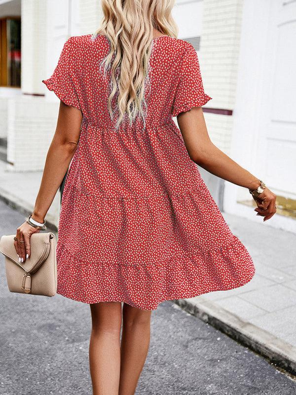 Relaxed Loose Resort Print Layered Dress - Curated by tt