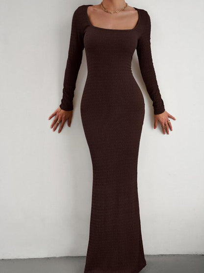 LS Knit Maxi Dress - Curated by tt