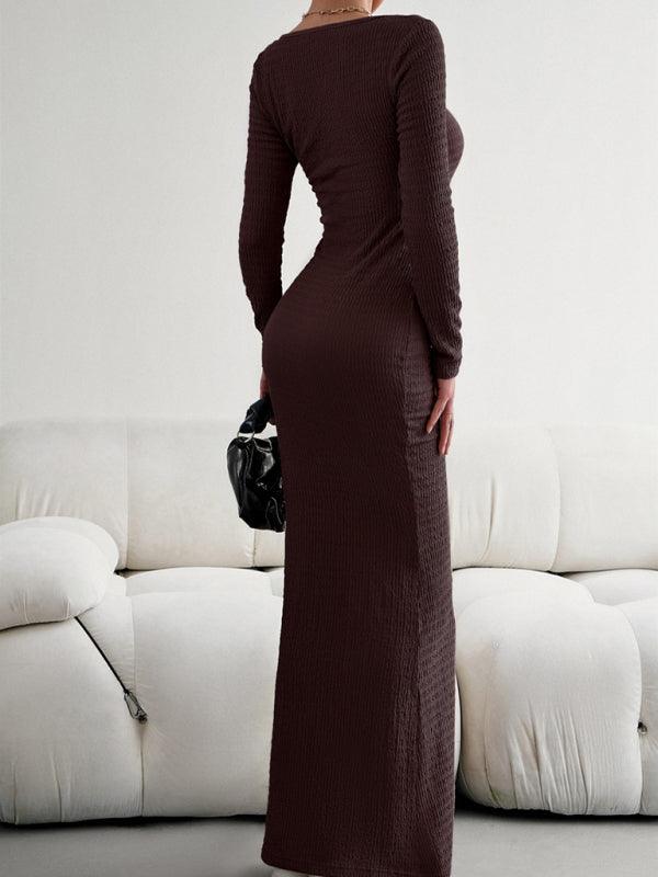 LS Knit Maxi Dress - Curated by tt