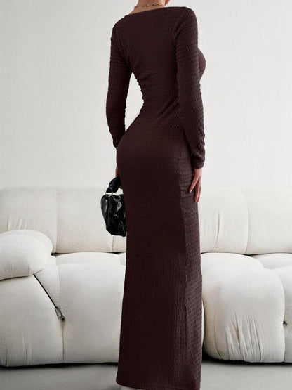 LS Knit Maxi Dress - Curated by tt