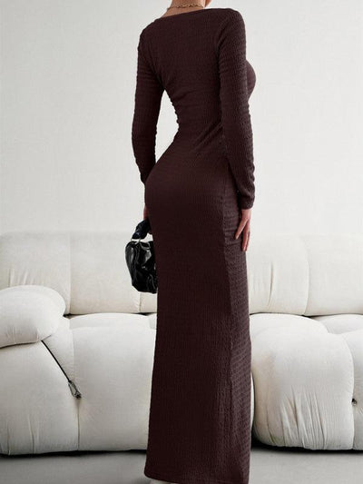 LS Knit Maxi Dress - Curated by tt