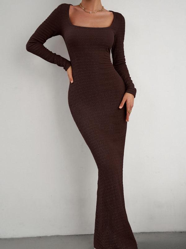 LS Knit Maxi Dress - Curated by tt