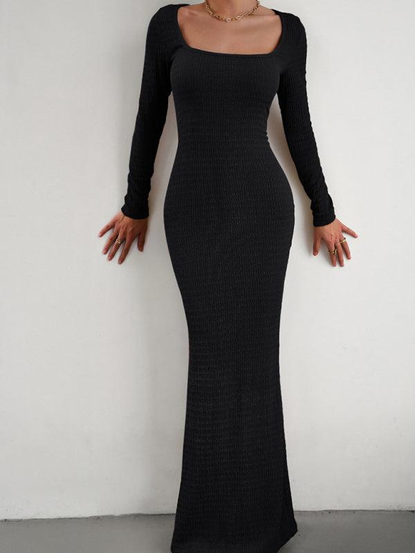 LS Knit Maxi Dress - Curated by tt