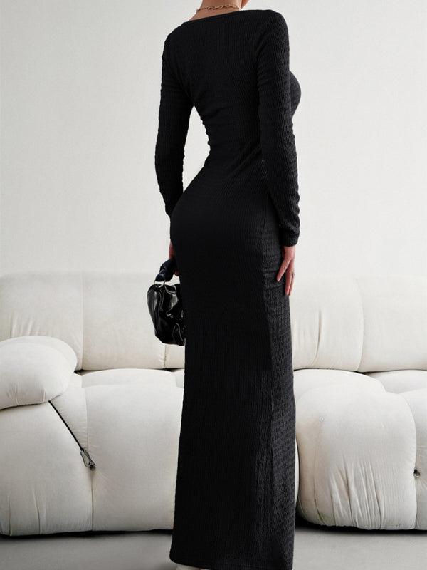 LS Knit Maxi Dress - Curated by tt