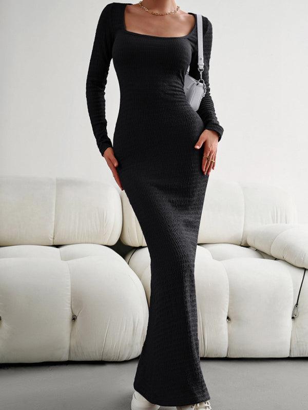 LS Knit Maxi Dress - Curated by tt