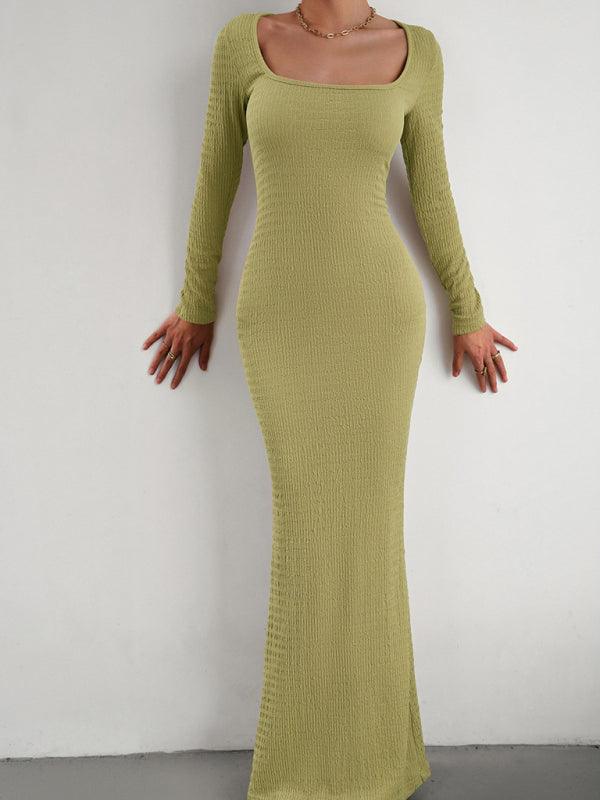 LS Knit Maxi Dress - Curated by tt