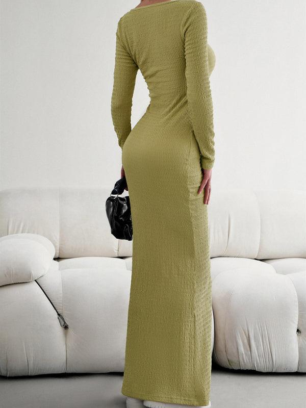 LS Knit Maxi Dress - Curated by tt