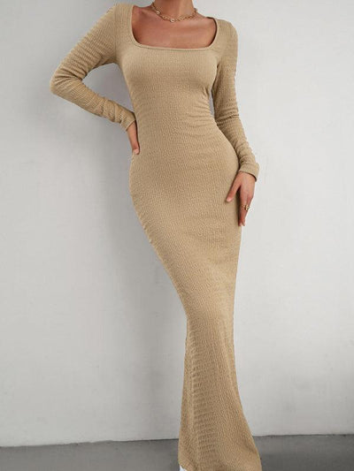 LS Knit Maxi Dress - Curated by tt