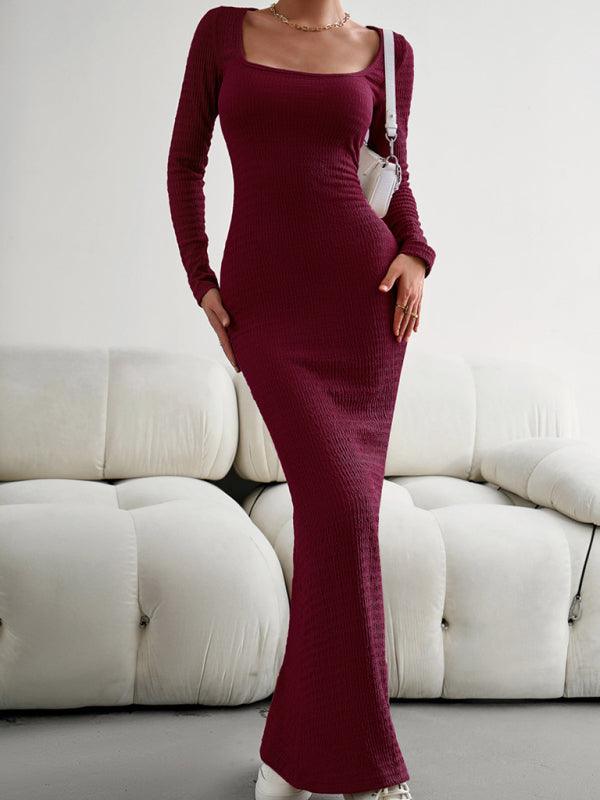 LS Knit Maxi Dress - Curated by tt