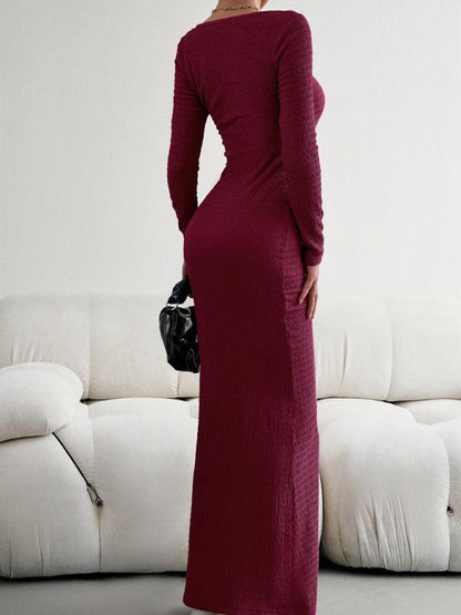 LS Knit Maxi Dress - Curated by tt