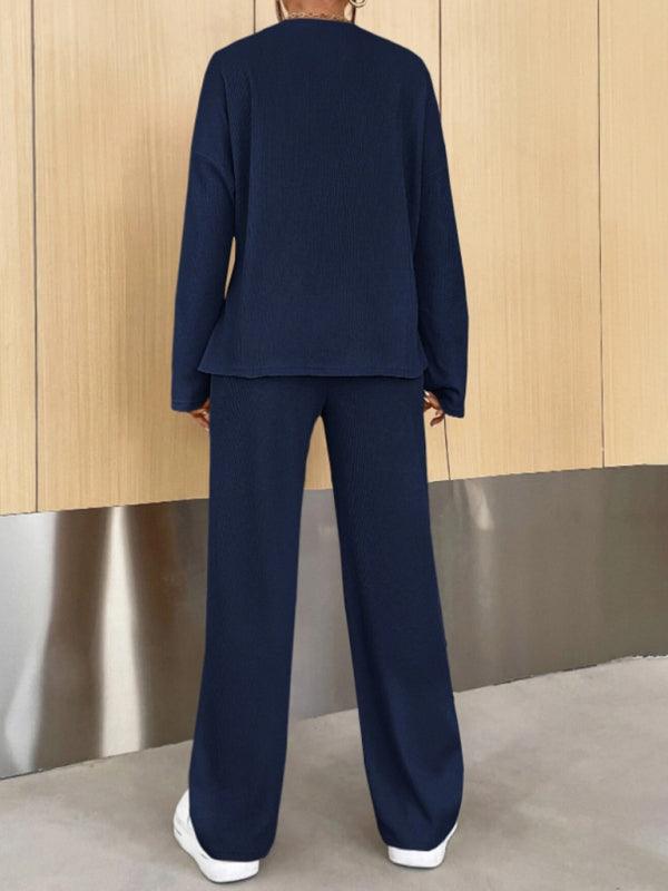 Casual Knit Two-Piece Pants Set - Curated by tt