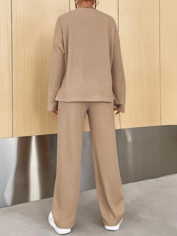 Casual Knit Two-Piece Pants Set - Curated by tt