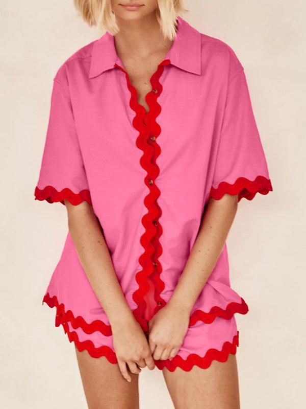 Scalloped-edge Shirt Set - Curated by tt
