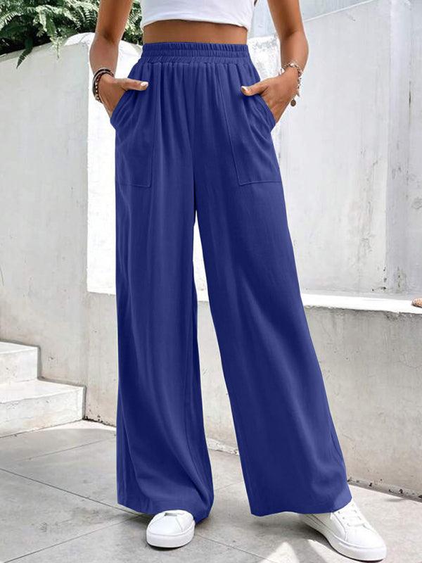Loose-fit, Mid-waist Straight Pants - Curated by tt