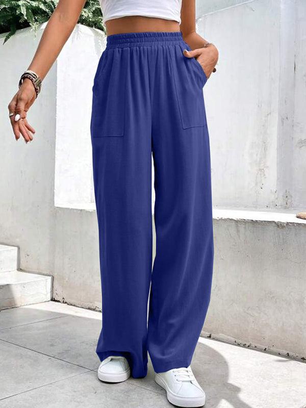 Loose-fit, Mid-waist Straight Pants - Curated by tt