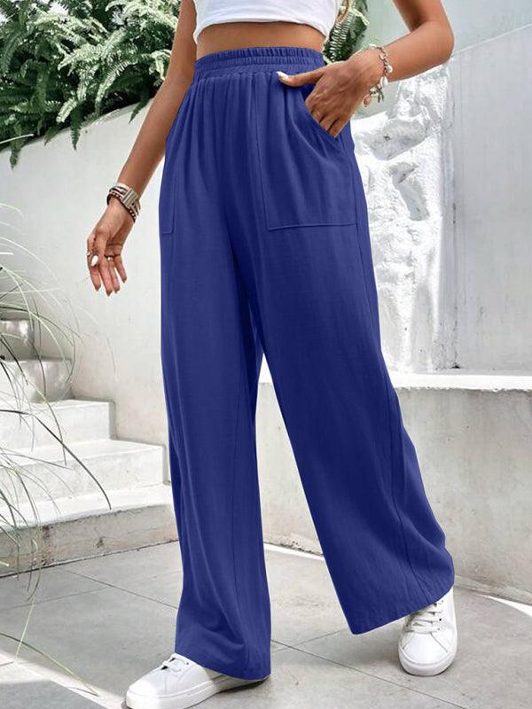 Loose-fit, Mid-waist Straight Pants - Curated by tt