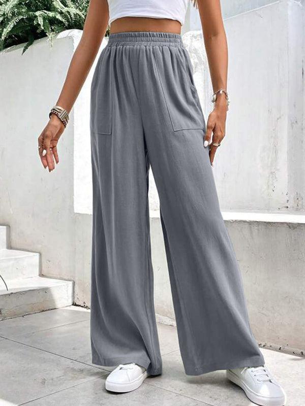 Loose-fit, Mid-waist Straight Pants - Curated by tt