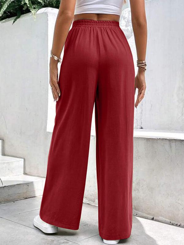 Loose-fit, Mid-waist Straight Pants - Curated by tt