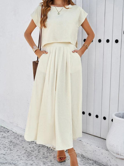 New spring and summer casual sleeveless top and long skirt suit - Curated by tt