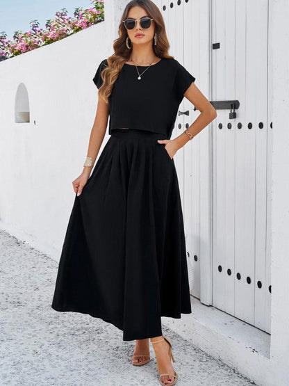 New spring and summer casual sleeveless top and long skirt suit - Curated by tt