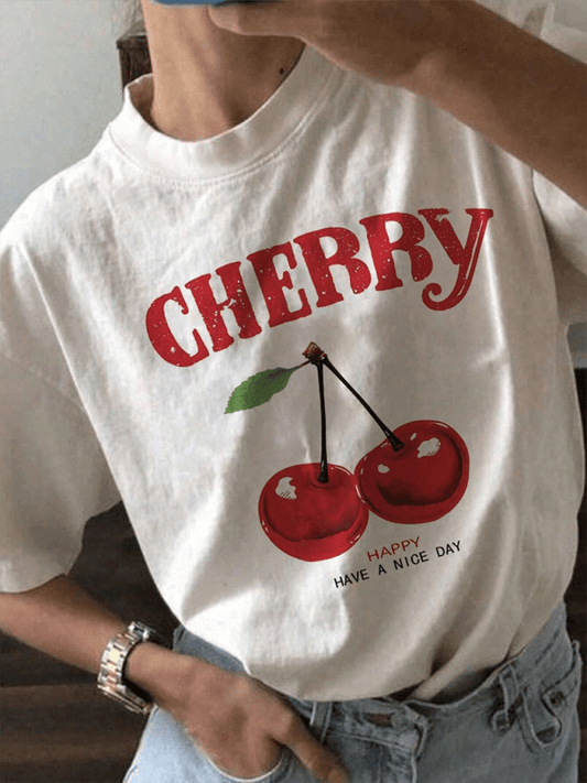 Oversized Cherry Tee - Curated by tt