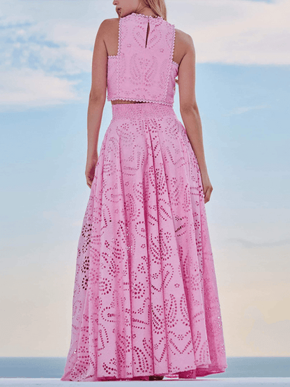 Eyelet Loose Two-piece Set - Curated by tt