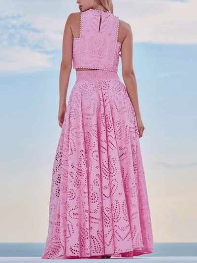 Eyelet Loose Two-piece Set - Curated by tt