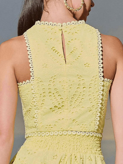Eyelet Loose Two-piece Set - Curated by tt